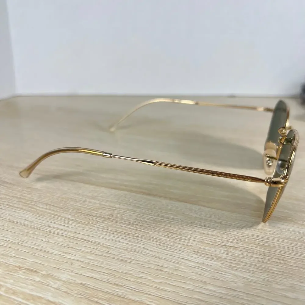Ray-Ban RB3694 Jim 001/31 Sunglasses Green Tint Gold Metal 53-20-145 Italy